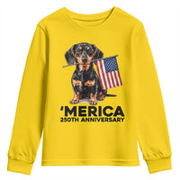 Merica Dachshund Lover Youth Sweatshirt 250th Anniversary Gift