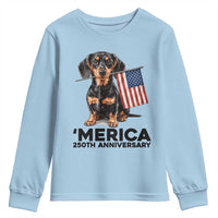 Merica Dachshund Lover Youth Sweatshirt 250th Anniversary Gift