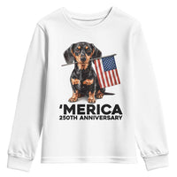 Merica Dachshund Lover Youth Sweatshirt 250th Anniversary Gift