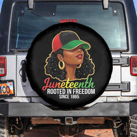 Black Woman Juneteenth Graphic Spare Tire Cover Rooted In Freedom Since 1865