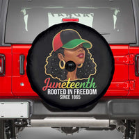 Black Woman Juneteenth Graphic Spare Tire Cover Rooted In Freedom Since 1865