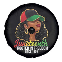Black Woman Juneteenth Graphic Spare Tire Cover Rooted In Freedom Since 1865