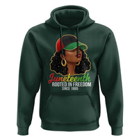 Black Woman Juneteenth Graphic Hoodie Rooted In Freedom Since 1865