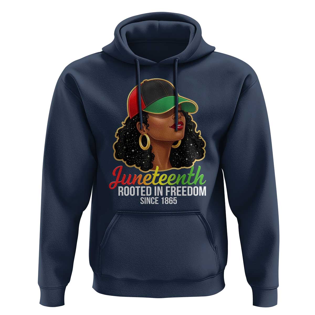 Black Woman Juneteenth Graphic Hoodie Rooted In Freedom Since 1865