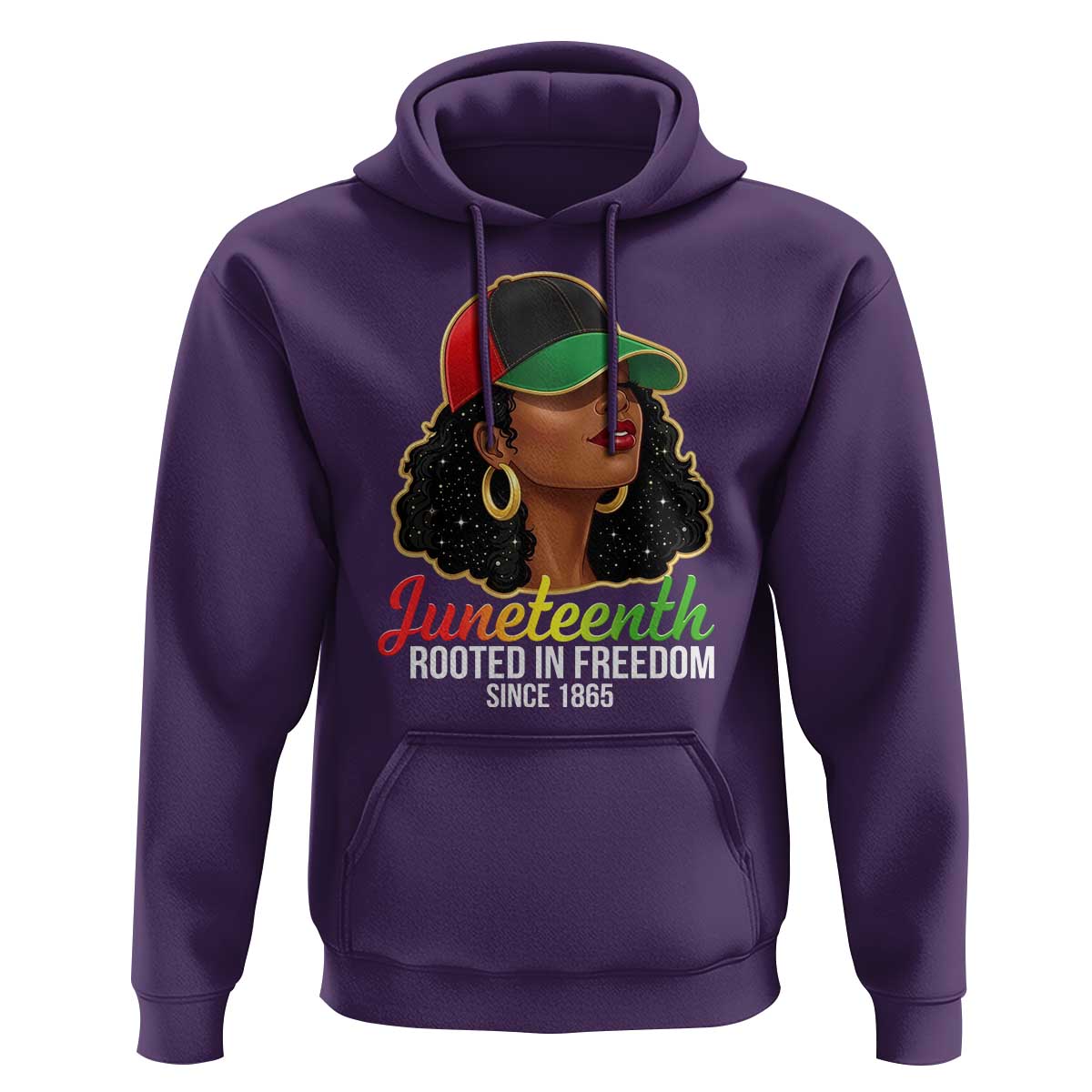 Black Woman Juneteenth Graphic Hoodie Rooted In Freedom Since 1865