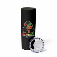 Black Woman Juneteenth Graphic Skinny Tumbler Rooted In Freedom Since 1865