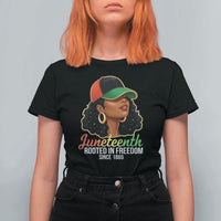 Black Woman Juneteenth Graphic T Shirt For Women Rooted In Freedom Since 1865