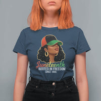 Black Woman Juneteenth Graphic T Shirt For Women Rooted In Freedom Since 1865
