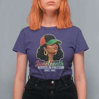 Black Woman Juneteenth Graphic T Shirt For Women Rooted In Freedom Since 1865