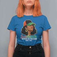 Black Woman Juneteenth Graphic T Shirt For Women Rooted In Freedom Since 1865