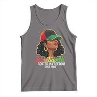 Black Woman Juneteenth Graphic Tank Top Rooted In Freedom Since 1865