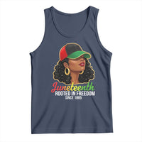 Black Woman Juneteenth Graphic Tank Top Rooted In Freedom Since 1865