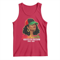 Black Woman Juneteenth Graphic Tank Top Rooted In Freedom Since 1865