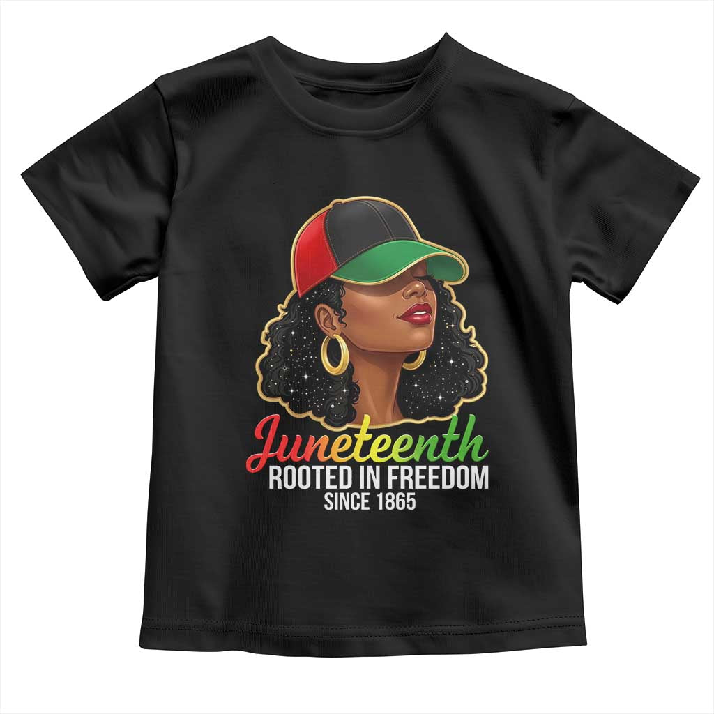 Black Woman Juneteenth Graphic Toddler T Shirt Rooted In Freedom Since 1865