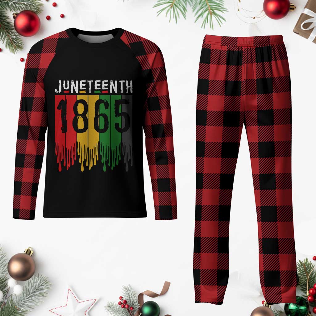Juneteenth Freedom Pride Plaid Pajama Set African American Heritage Graphic