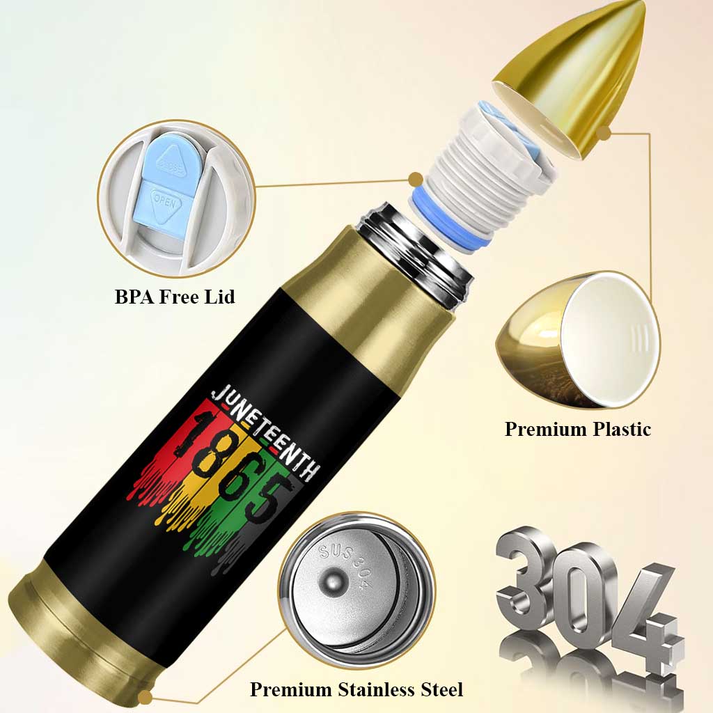 Juneteenth Freedom Pride Bullet Tumbler African American Heritage Graphic