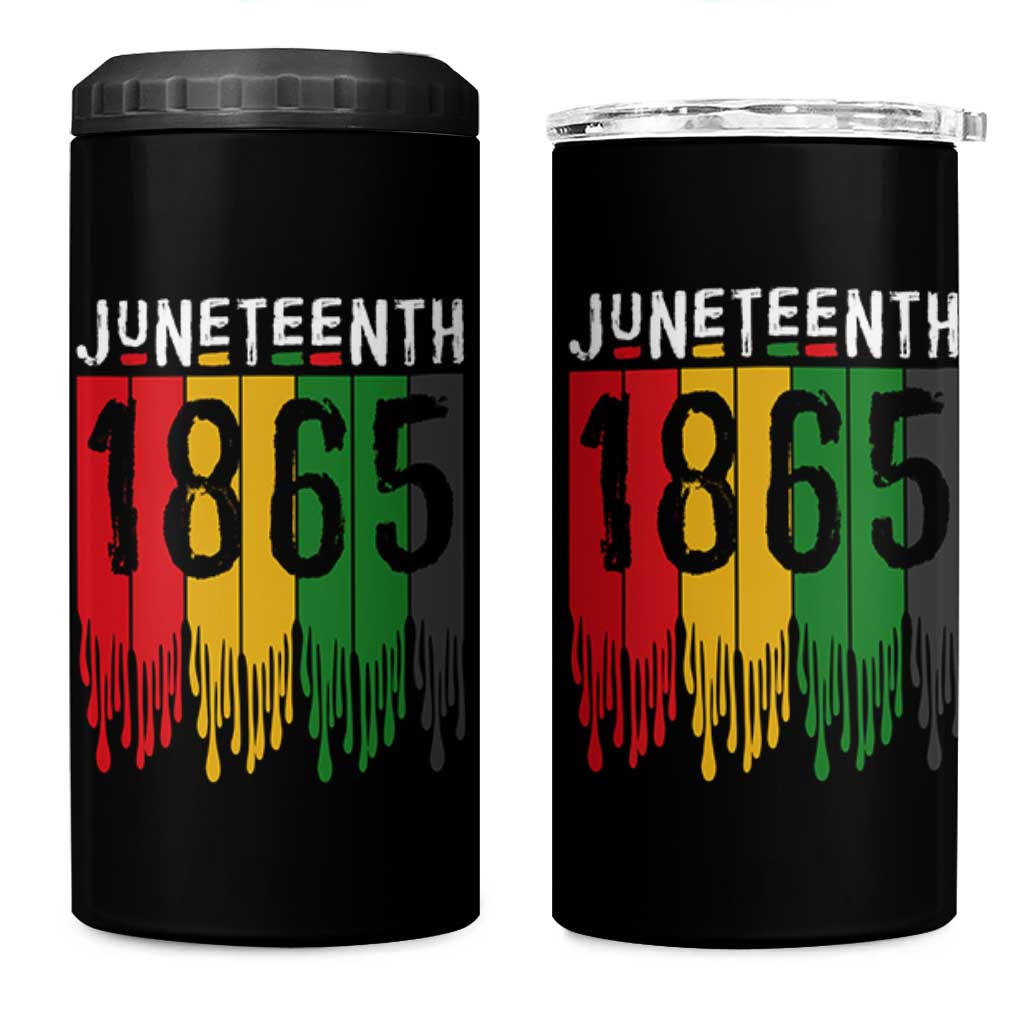 Juneteenth Freedom Pride 4 in 1 Can Cooler Tumbler African American Heritage Graphic