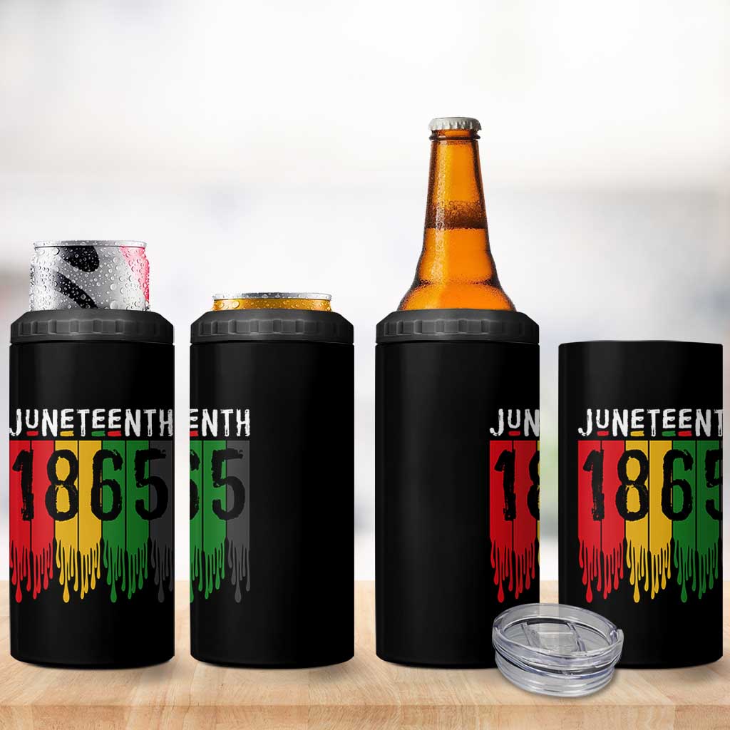 Juneteenth Freedom Pride 4 in 1 Can Cooler Tumbler African American Heritage Graphic