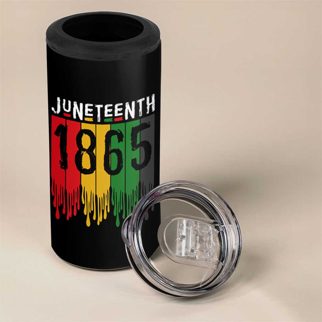 Juneteenth Freedom Pride 4 in 1 Can Cooler Tumbler African American Heritage Graphic