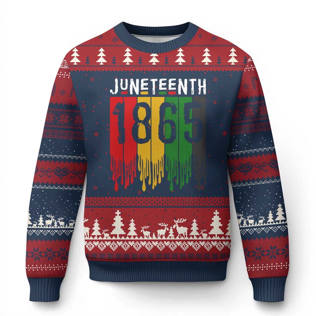 Juneteenth Freedom Pride Ugly Christmas Sweater African American Heritage Graphic