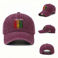 Juneteenth Freedom Pride Washed Cotton Baseball Cap African American Heritage Graphic