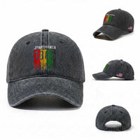 Juneteenth Freedom Pride Washed Cotton Baseball Cap African American Heritage Graphic