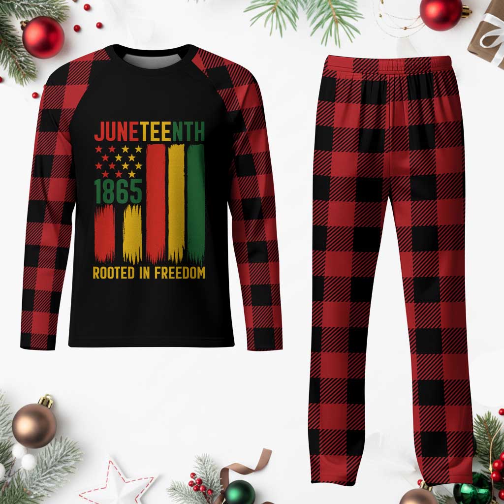 Juneteenth Rooted In Freedom 1865 Plaid Pajama Set African American Pride