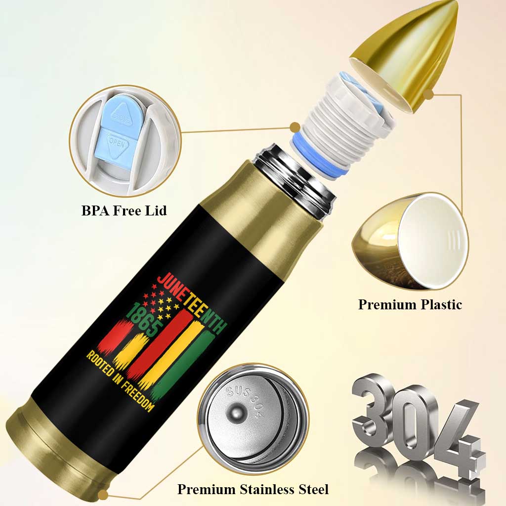 Juneteenth Rooted In Freedom 1865 Bullet Tumbler African American Pride