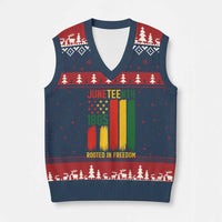 Juneteenth Rooted In Freedom 1865 V-Neck Knit Sweater Vest African American Pride