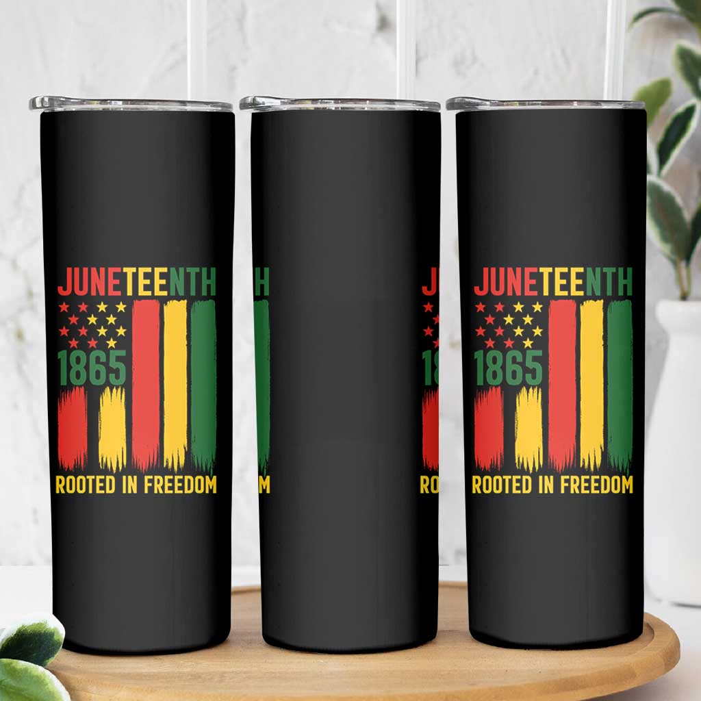 Juneteenth Rooted In Freedom 1865 Skinny Tumbler African American Pride