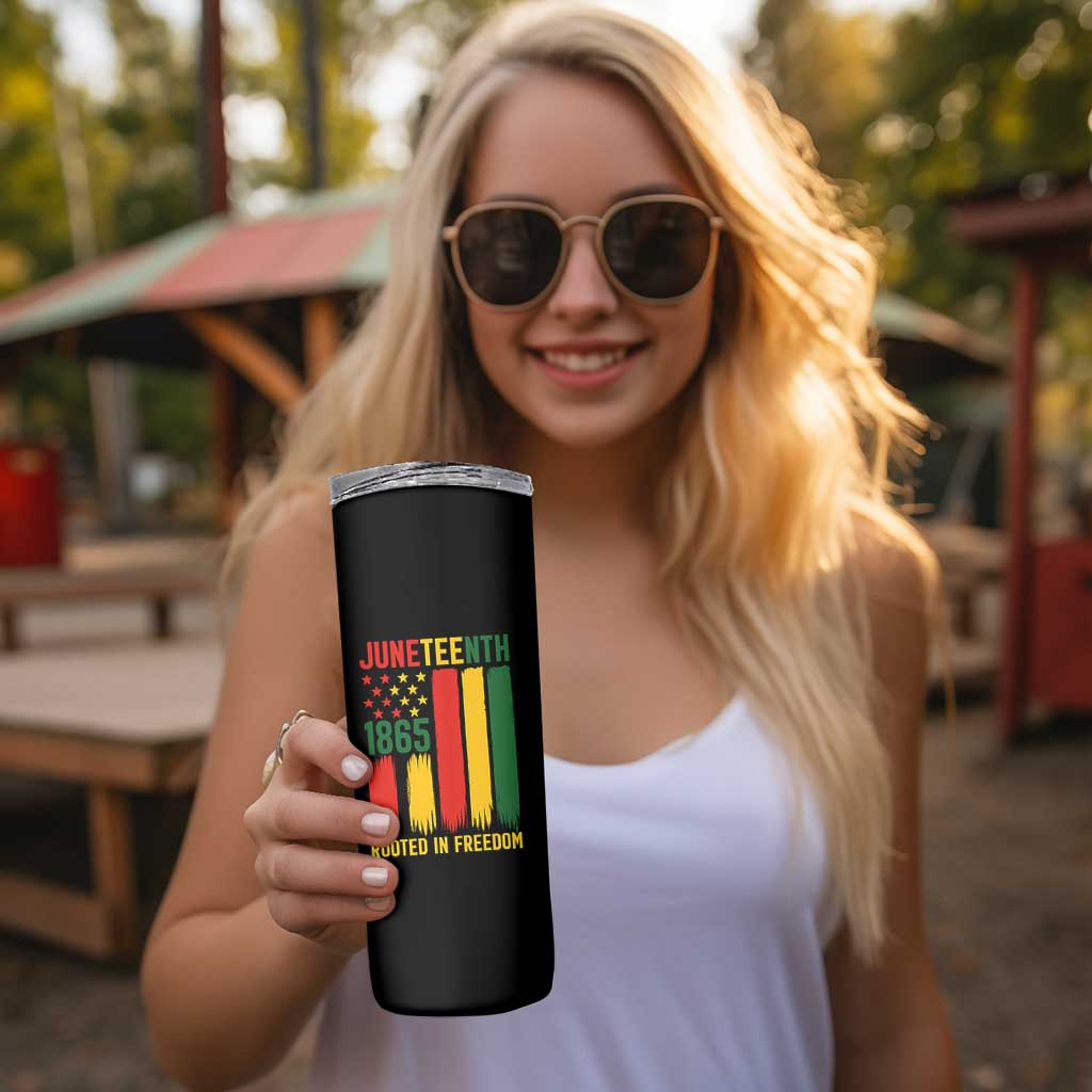 Juneteenth Rooted In Freedom 1865 Skinny Tumbler African American Pride