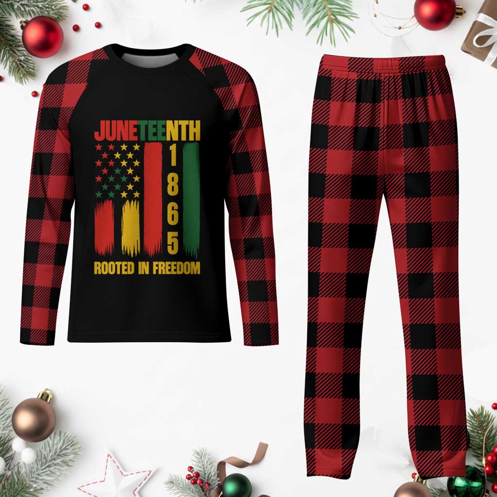 Juneteenth 1865 Freedom Pride Plaid Pajama Set African American Heritage Graphic