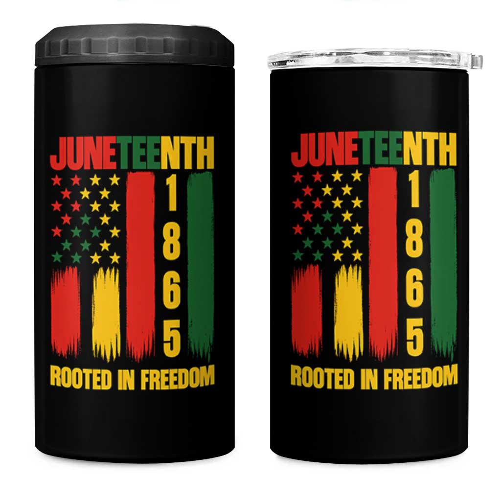 Juneteenth 1865 Freedom Pride 4 in 1 Can Cooler Tumbler African American Heritage Graphic