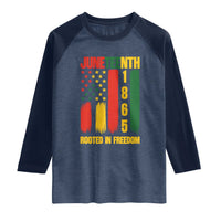 Juneteenth 1865 Freedom Pride Raglan Shirt African American Heritage Graphic