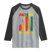 Juneteenth 1865 Freedom Pride Raglan Shirt African American Heritage Graphic