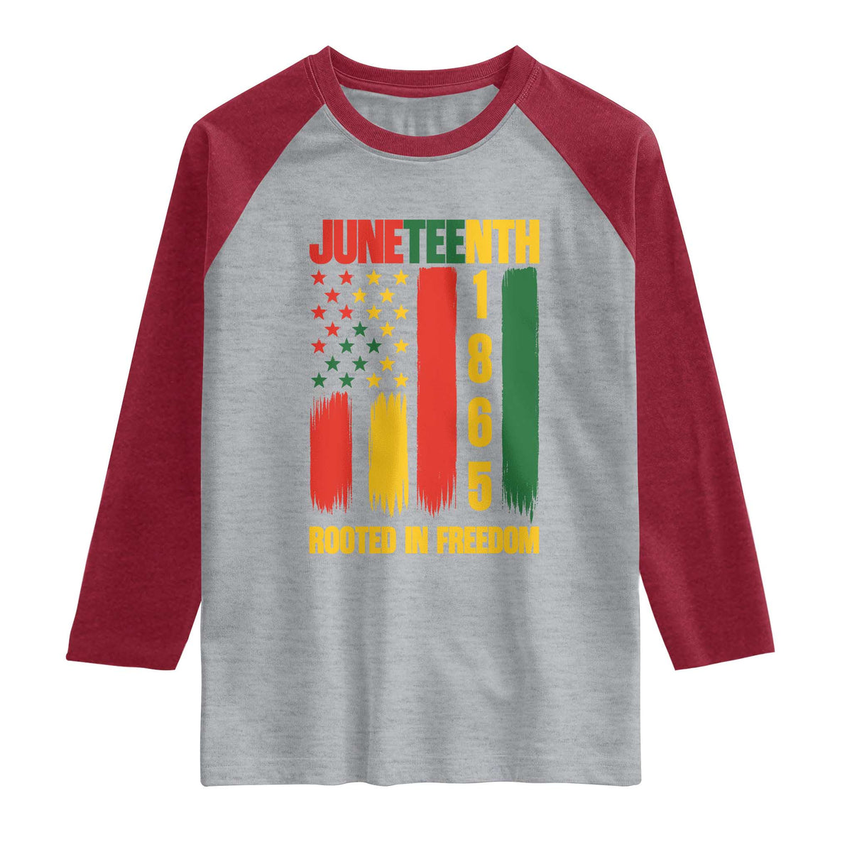 Juneteenth 1865 Freedom Pride Raglan Shirt African American Heritage Graphic