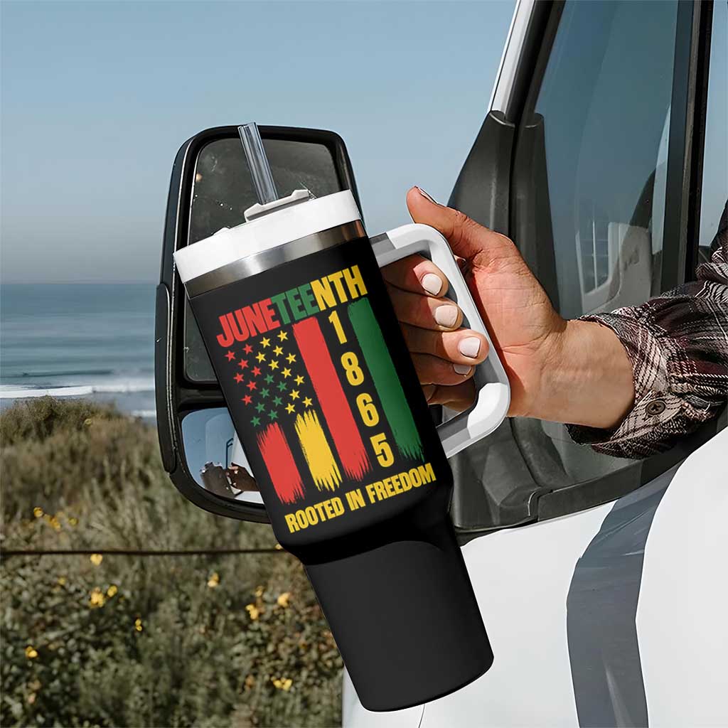 Juneteenth 1865 Freedom Pride Tumbler With Handle African American Heritage Graphic