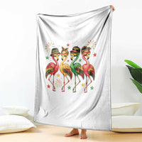Funny Juneteenth Flamingos Squad Throw Blanket African American Heritage