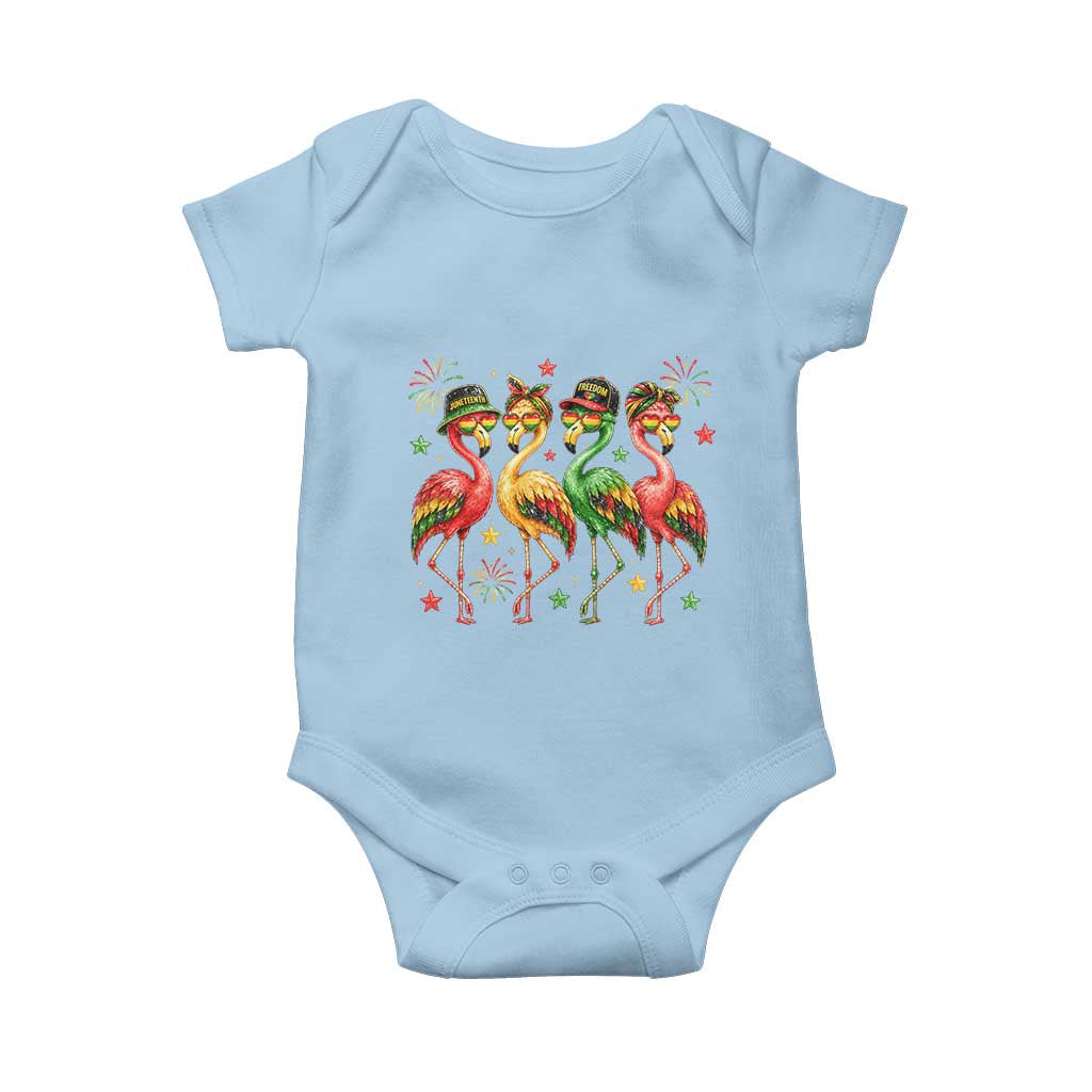 Funny Juneteenth Flamingos Squad Baby Onesie African American Heritage
