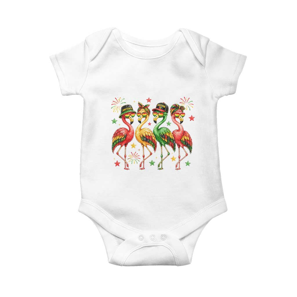 Funny Juneteenth Flamingos Squad Baby Onesie African American Heritage
