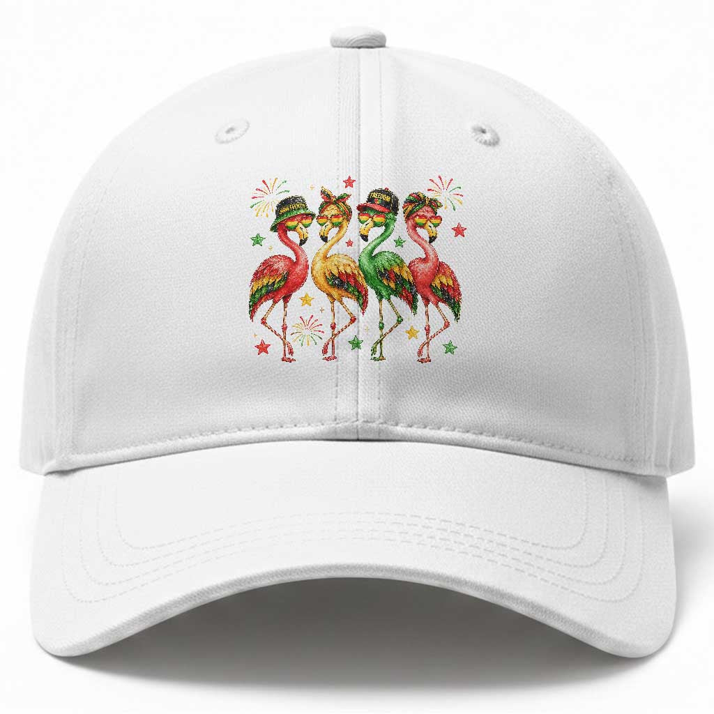Funny Juneteenth Flamingos Squad Baseball Cap African American Heritage