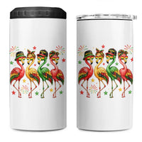 Funny Juneteenth Flamingos Squad 4 in 1 Can Cooler Tumbler African American Heritage