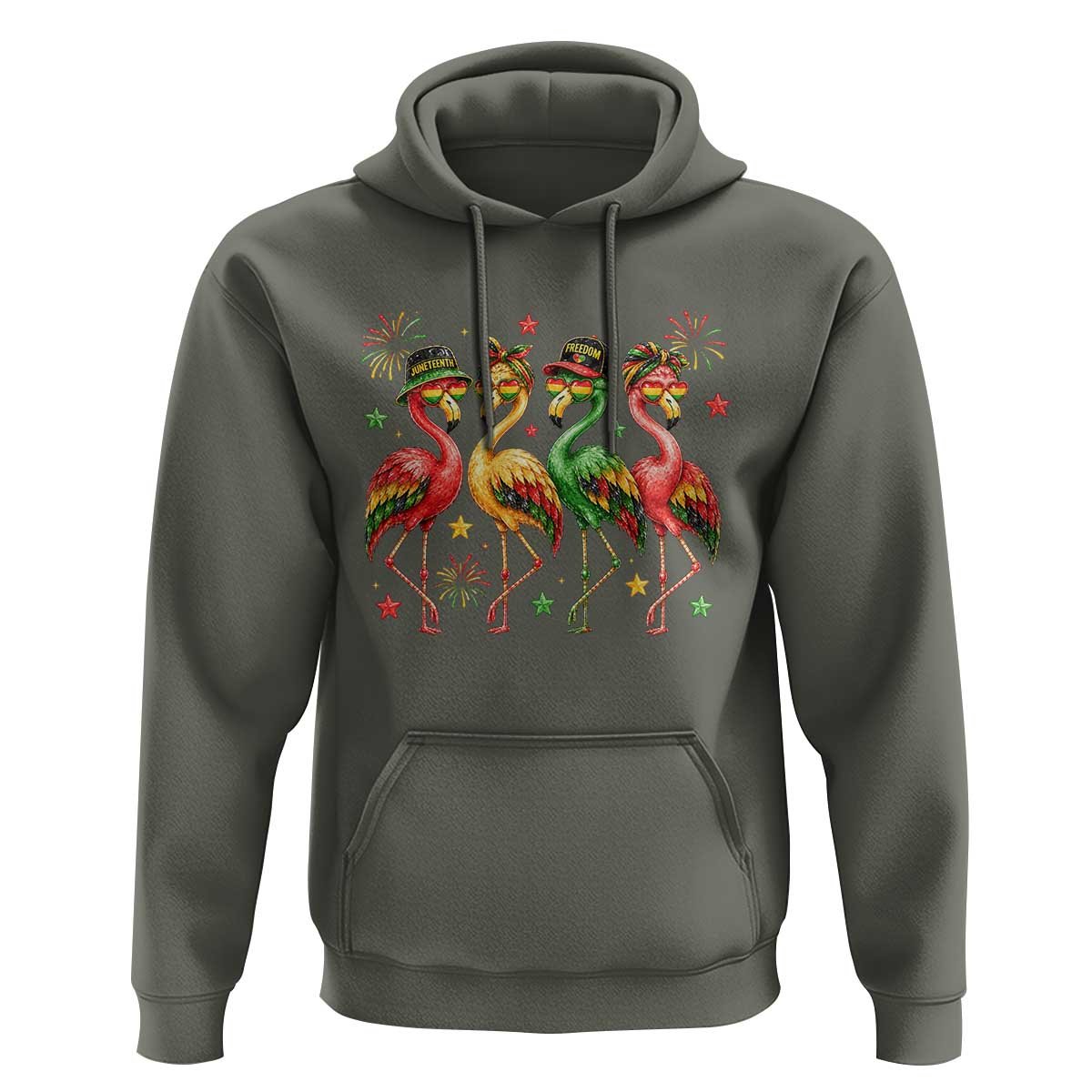 Funny Juneteenth Flamingos Squad Hoodie African American Heritage