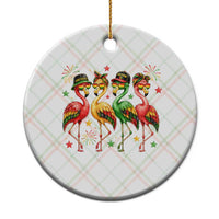 Funny Juneteenth Flamingos Squad Ceramic Ornament African American Heritage