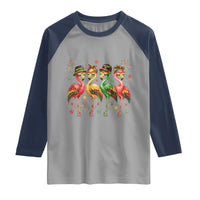 Funny Juneteenth Flamingos Squad Raglan Shirt African American Heritage
