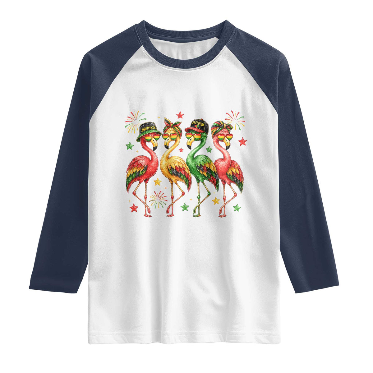 Funny Juneteenth Flamingos Squad Raglan Shirt African American Heritage