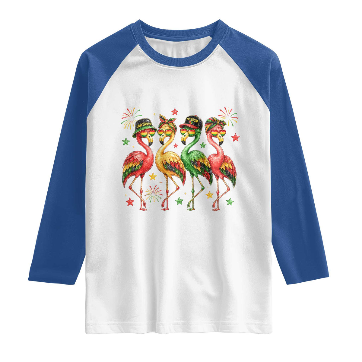 Funny Juneteenth Flamingos Squad Raglan Shirt African American Heritage