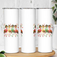 Funny Juneteenth Flamingos Squad Skinny Tumbler African American Heritage