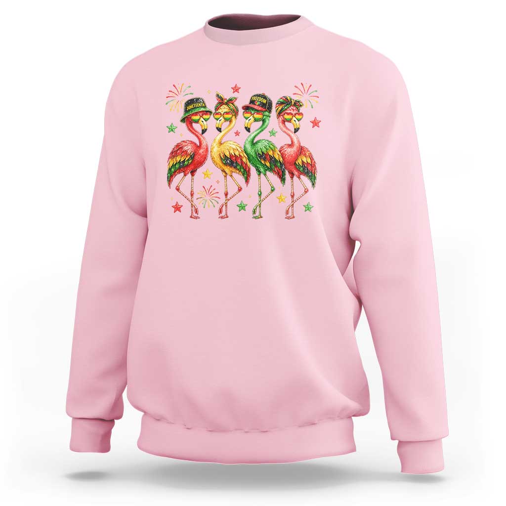 Funny Juneteenth Flamingos Squad Sweatshirt African American Heritage