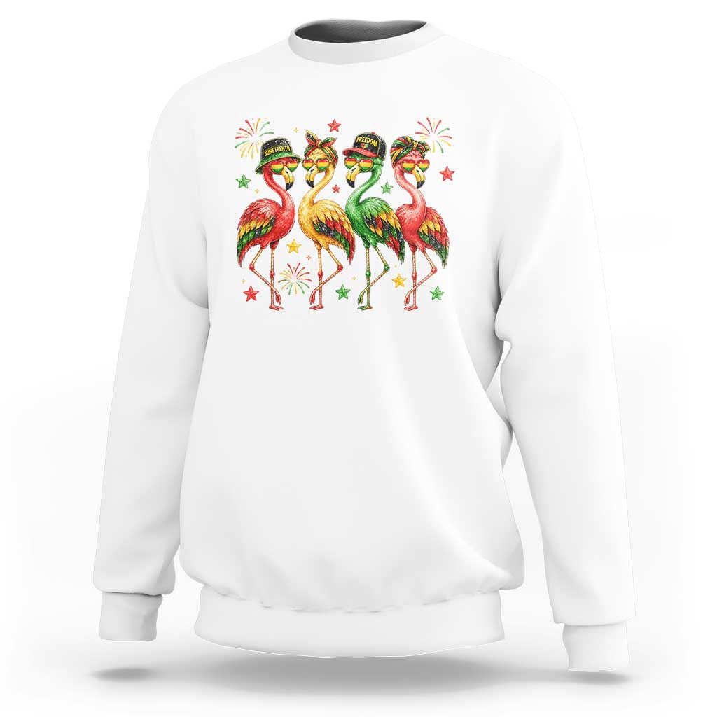 Funny Juneteenth Flamingos Squad Sweatshirt African American Heritage